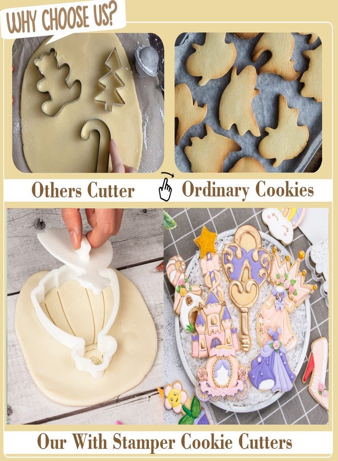 Flycalf Princess Carriage Cookie Cutter Biscuit Cutter Baking with 3D Stamper PLA Accessories Cutter Molds Gifts Decorative Party 3.5" Kitchen Cake Supplies - Image 3